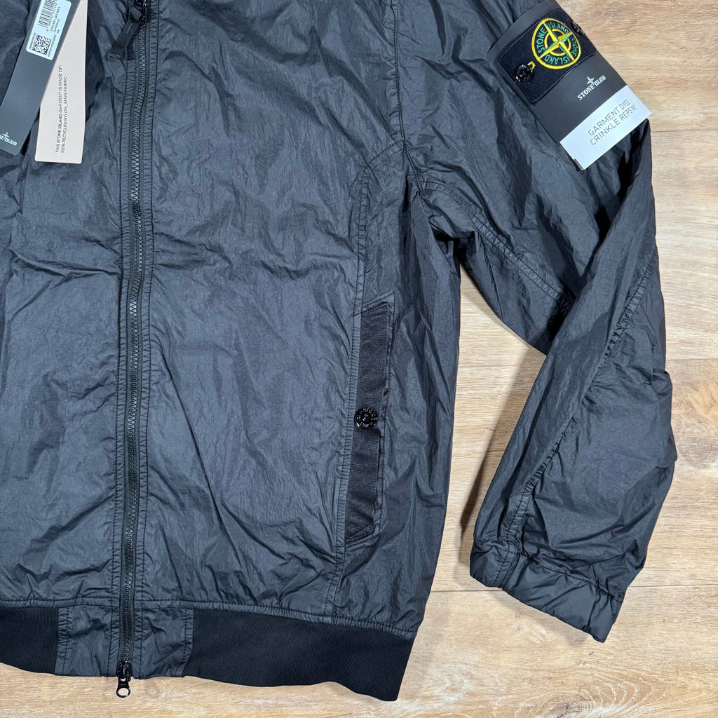 Stone Island Crinkle Reps R-NY Bomber Jacket in Black -Usfansport