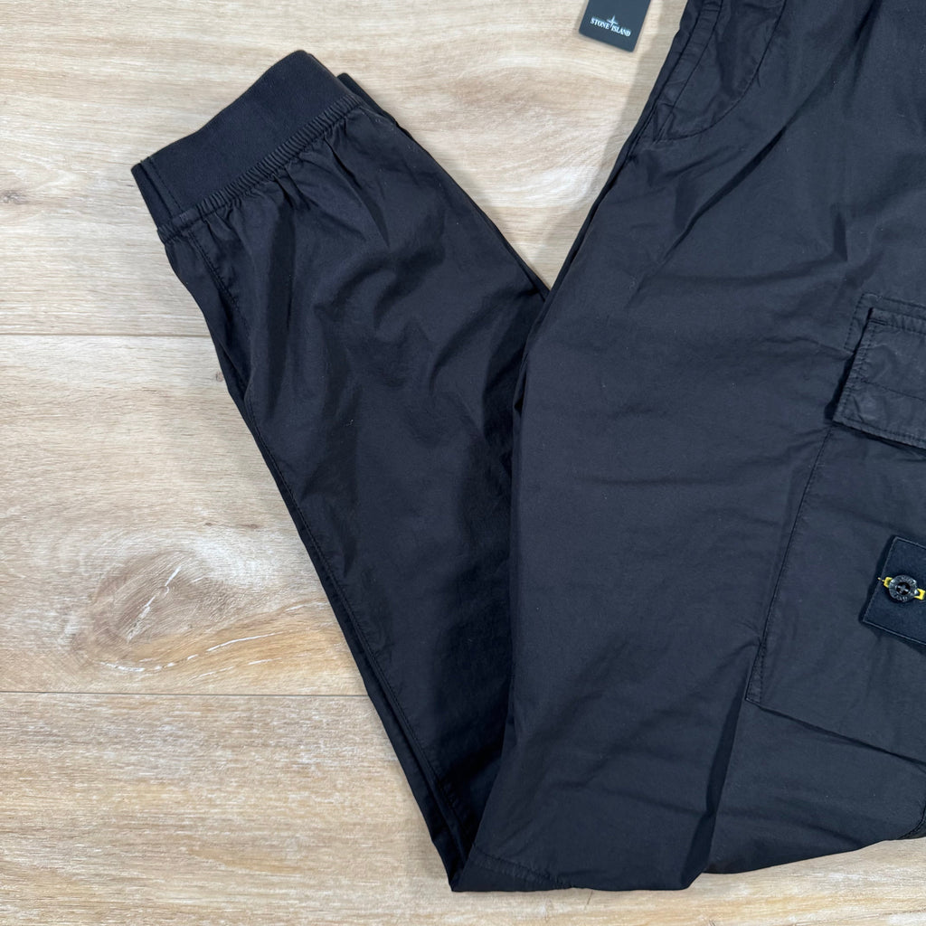 Stone Island Stretch Cotton Tela Cargo Pants in Black -Usfansport