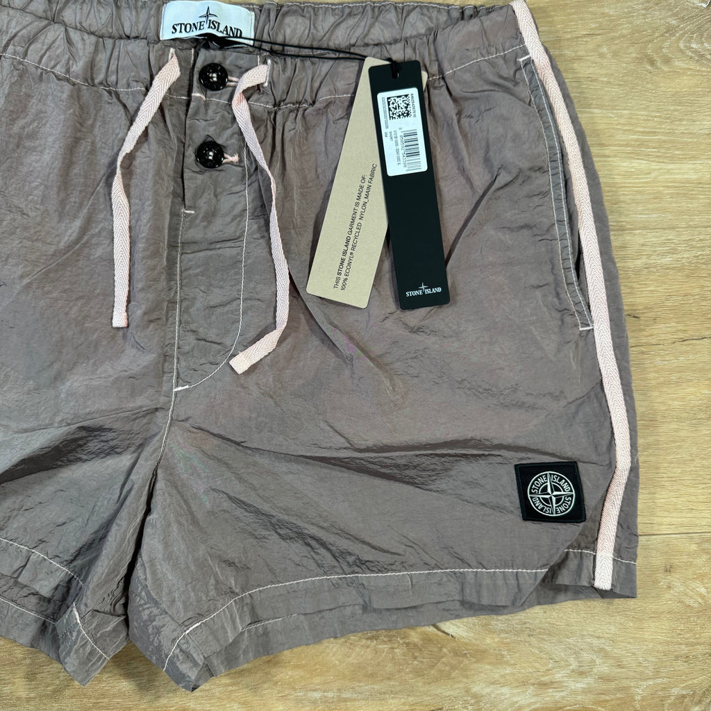Stone Island Nylon Metal Button Swim Shorts in Antique Rose -Usfansport