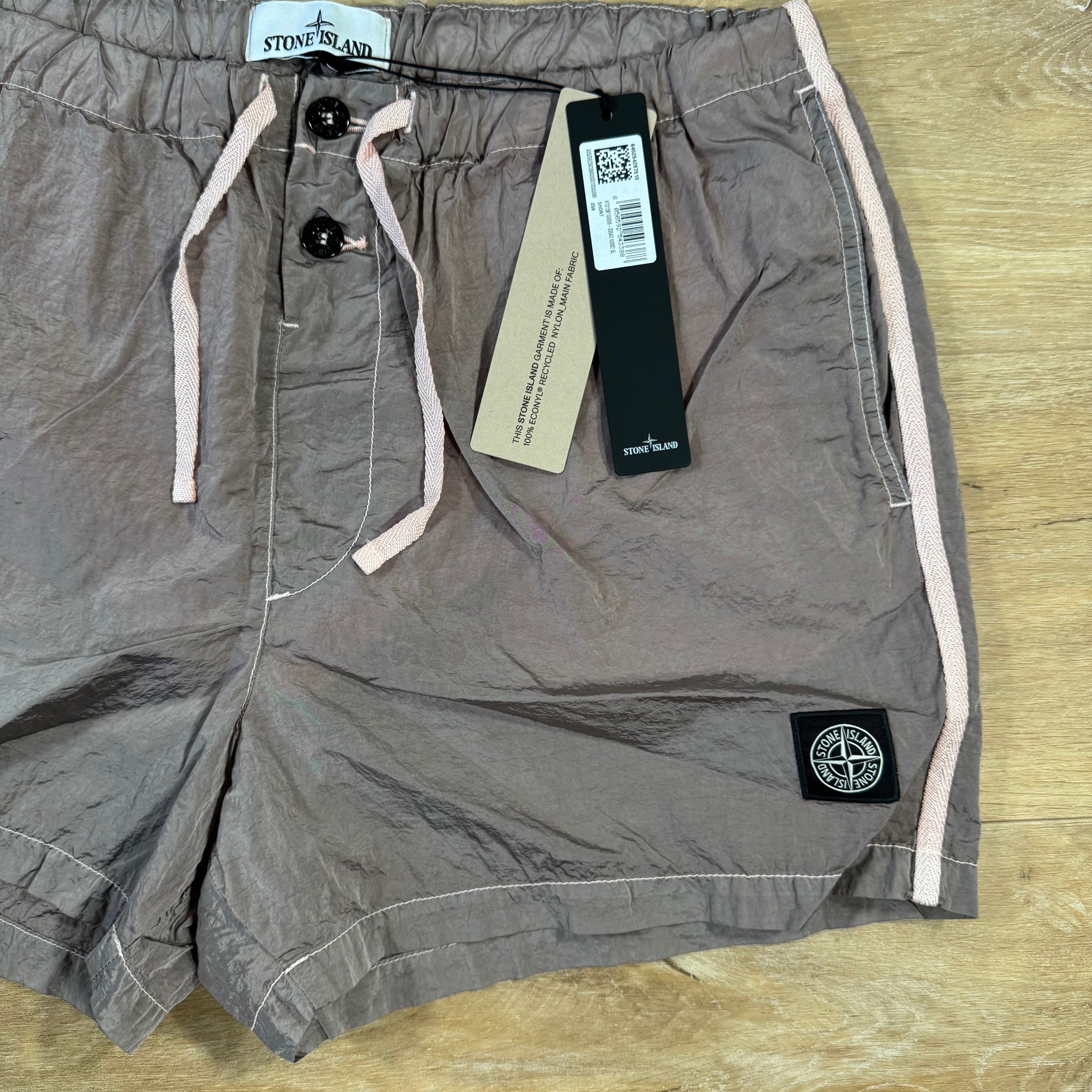 Stone Island Nylon Metal Button Swim Shorts in Antique Rose -Usfansport