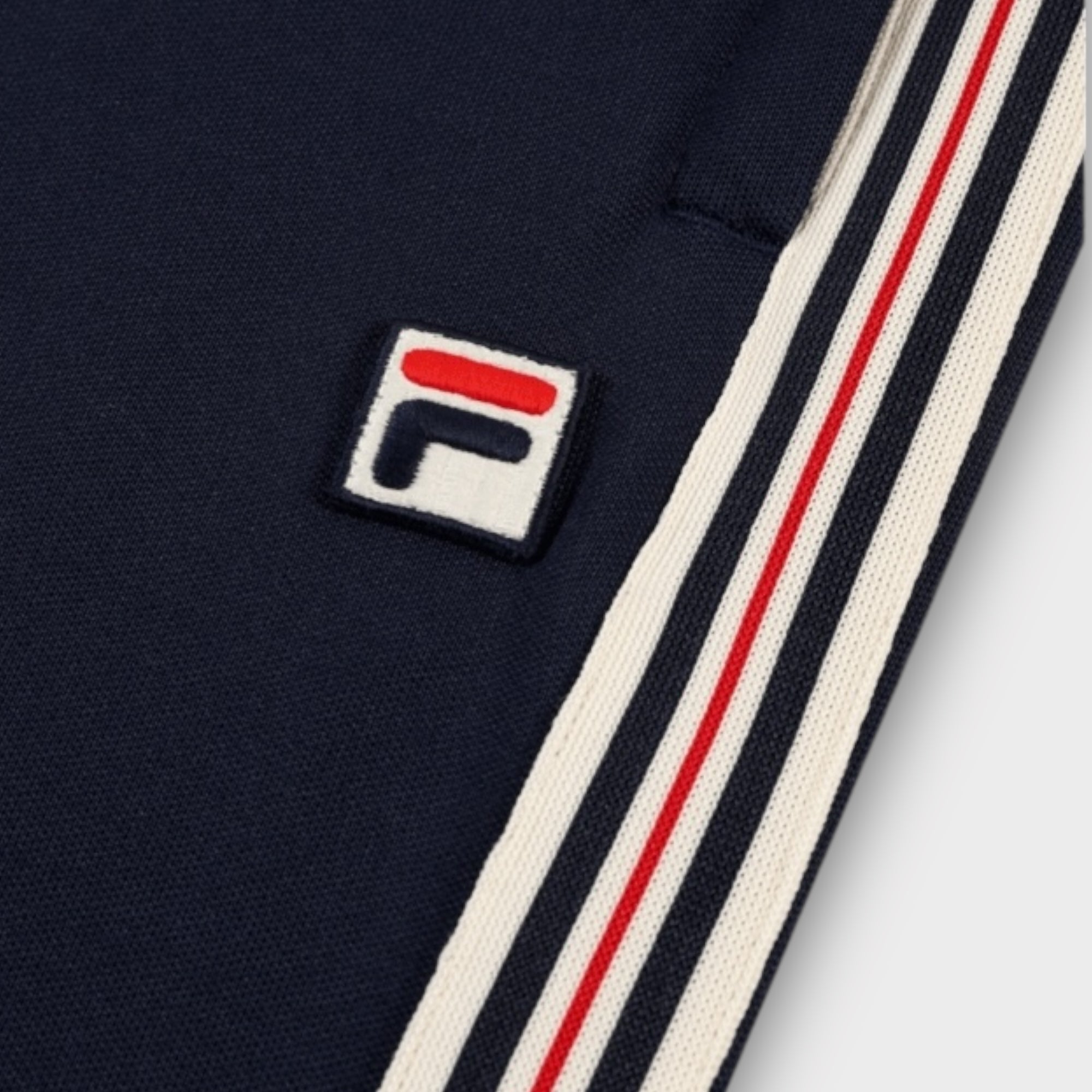 FILA BIELLA Regular Taped Pique Track Pants I Black Iris