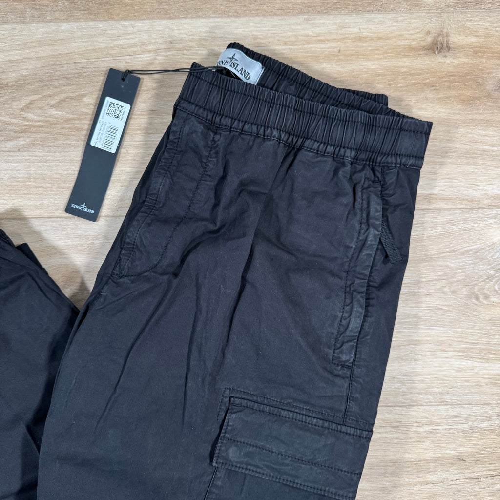 Stone Island Supima Twill Stretch-TC Cargo Pants in Black -Usfansport
