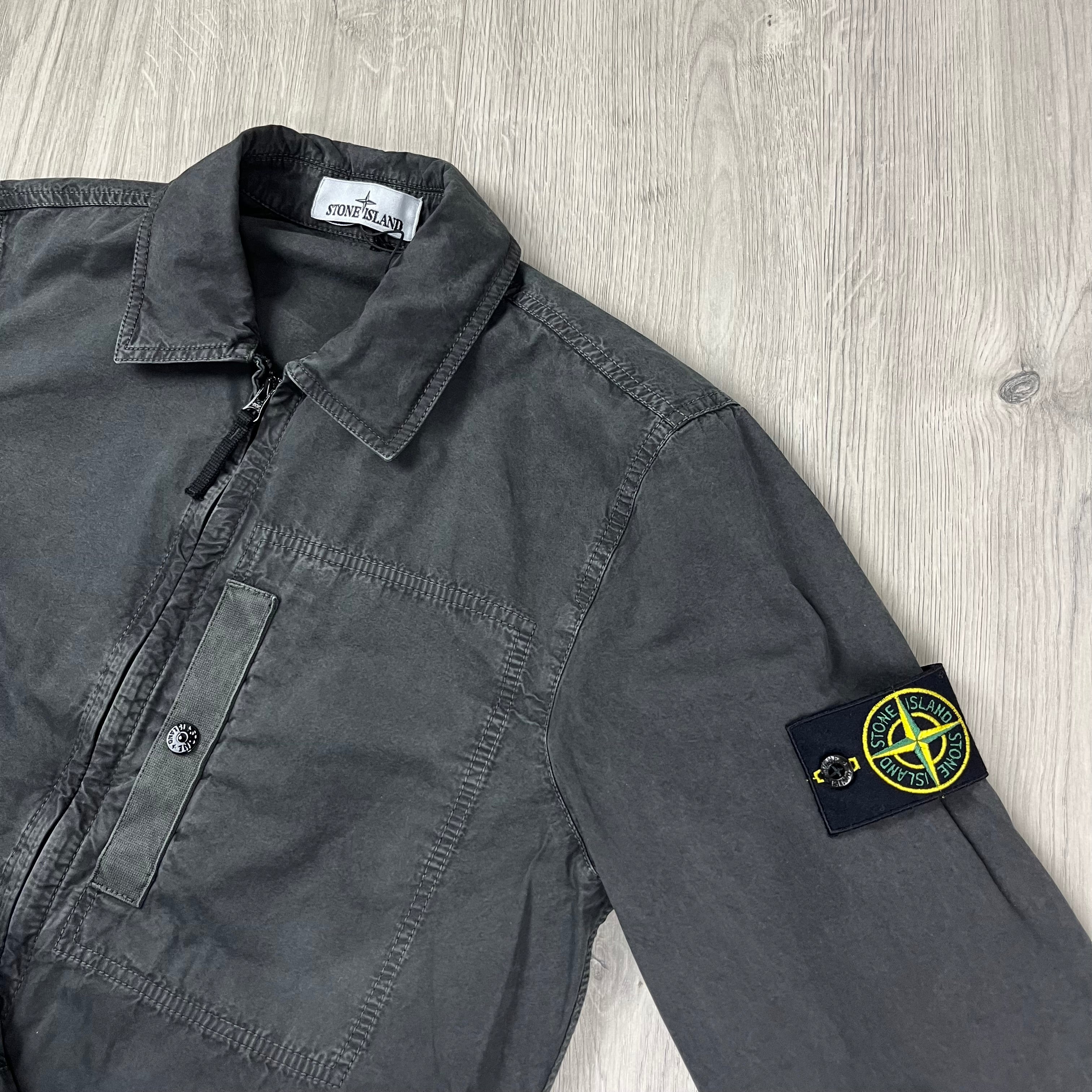Stone Island Zip Overshirt - Charcoal -Usfansport