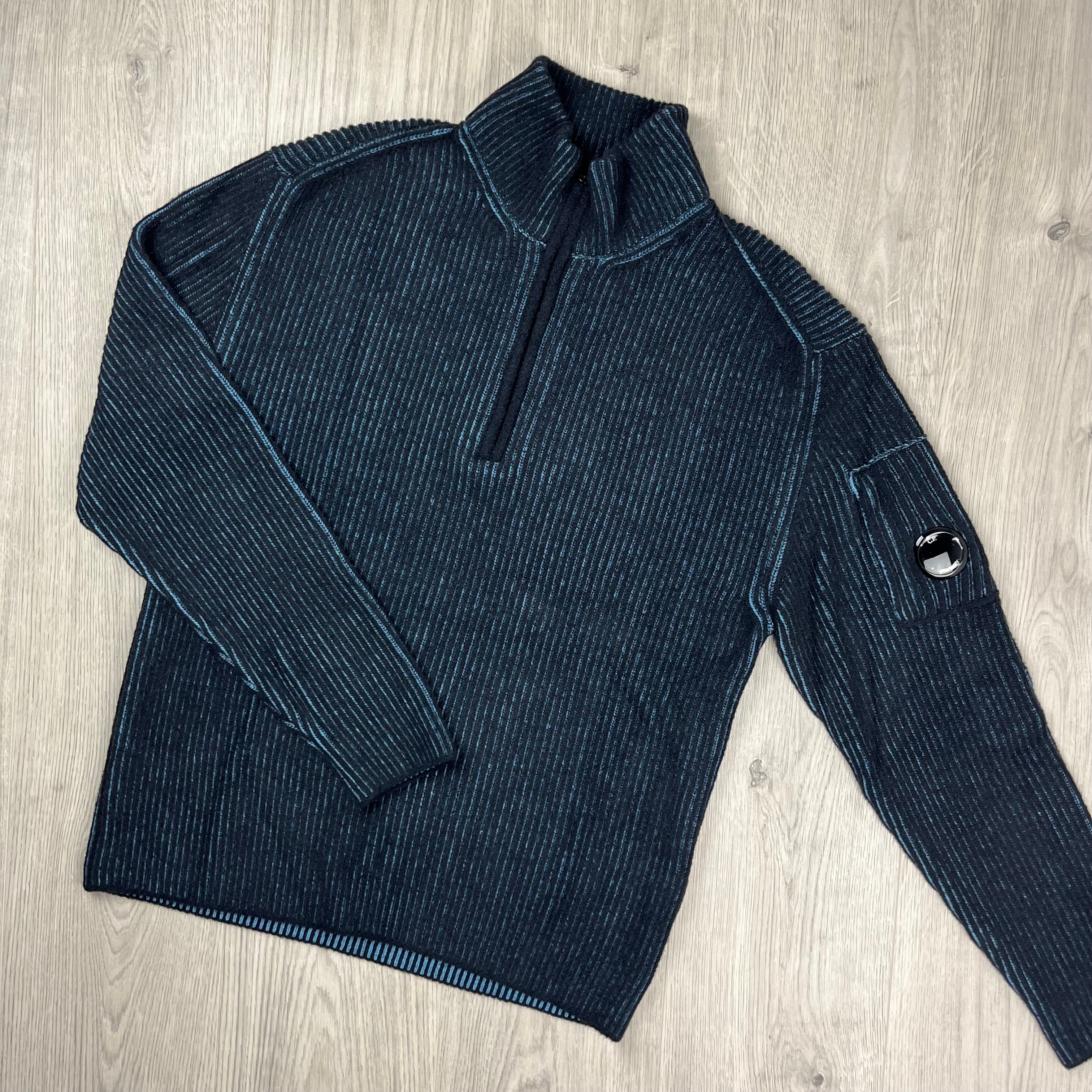 CP Company Knit Zip Fleece - Aegean Blue -Usfansport