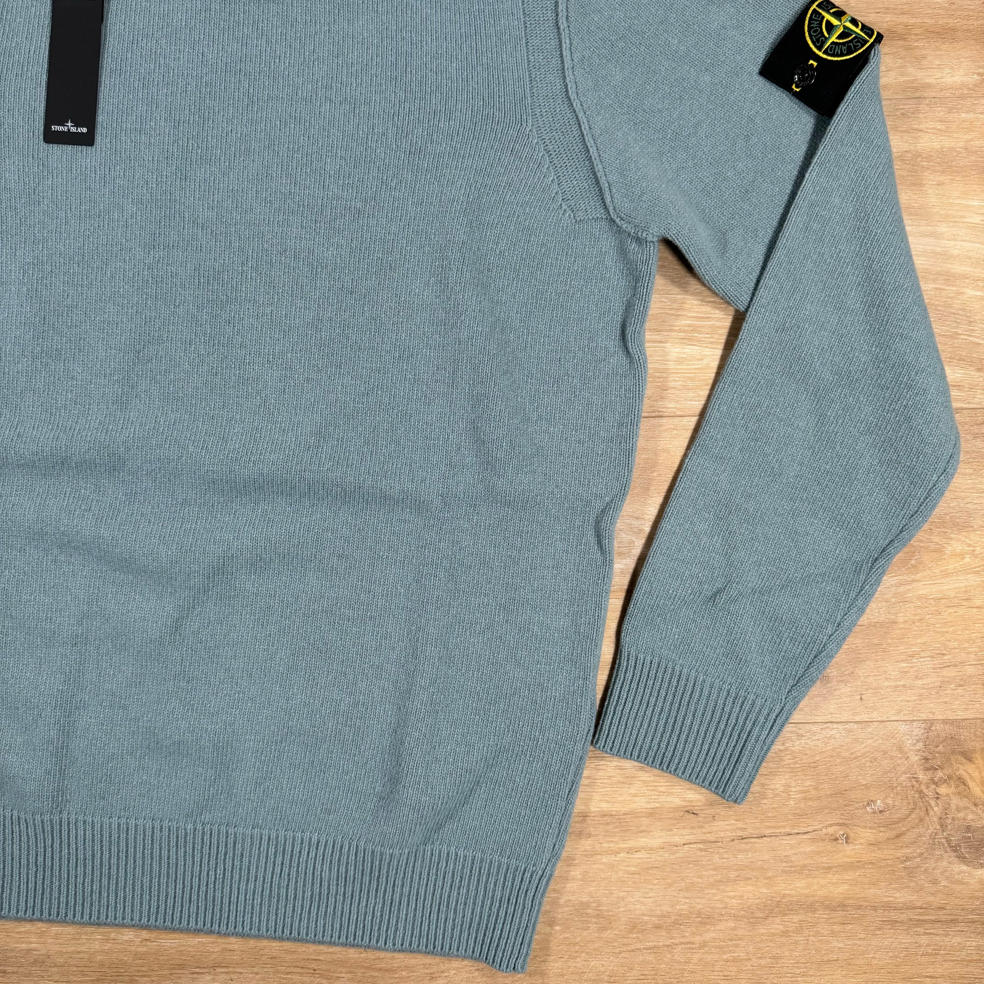 Stone Island Lambswool Crewneck Sweatshirt in Green Grey -Usfansport