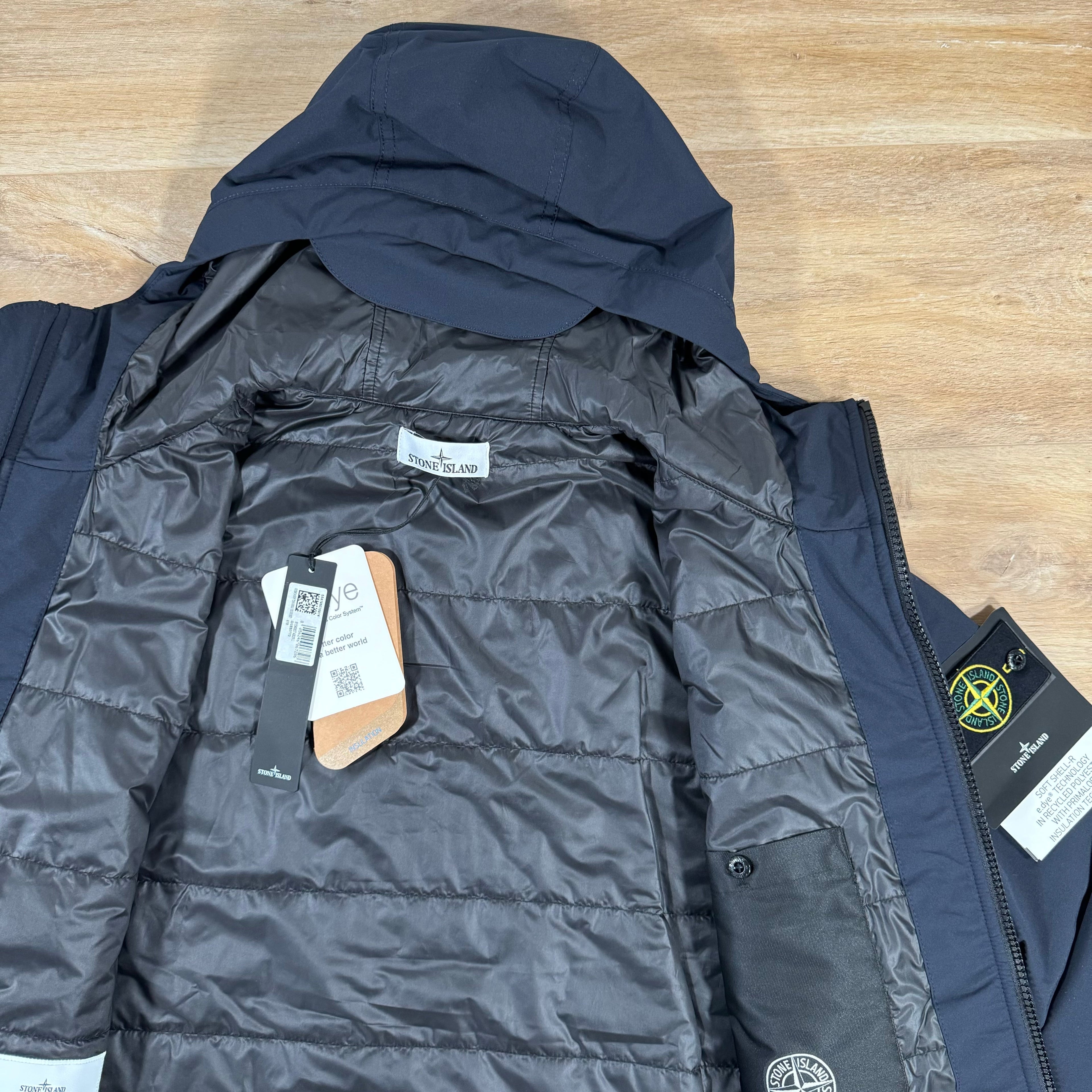 Stone Island Soft Shell-R Jacket with Primaloft Insulation in Navy -Usfansport