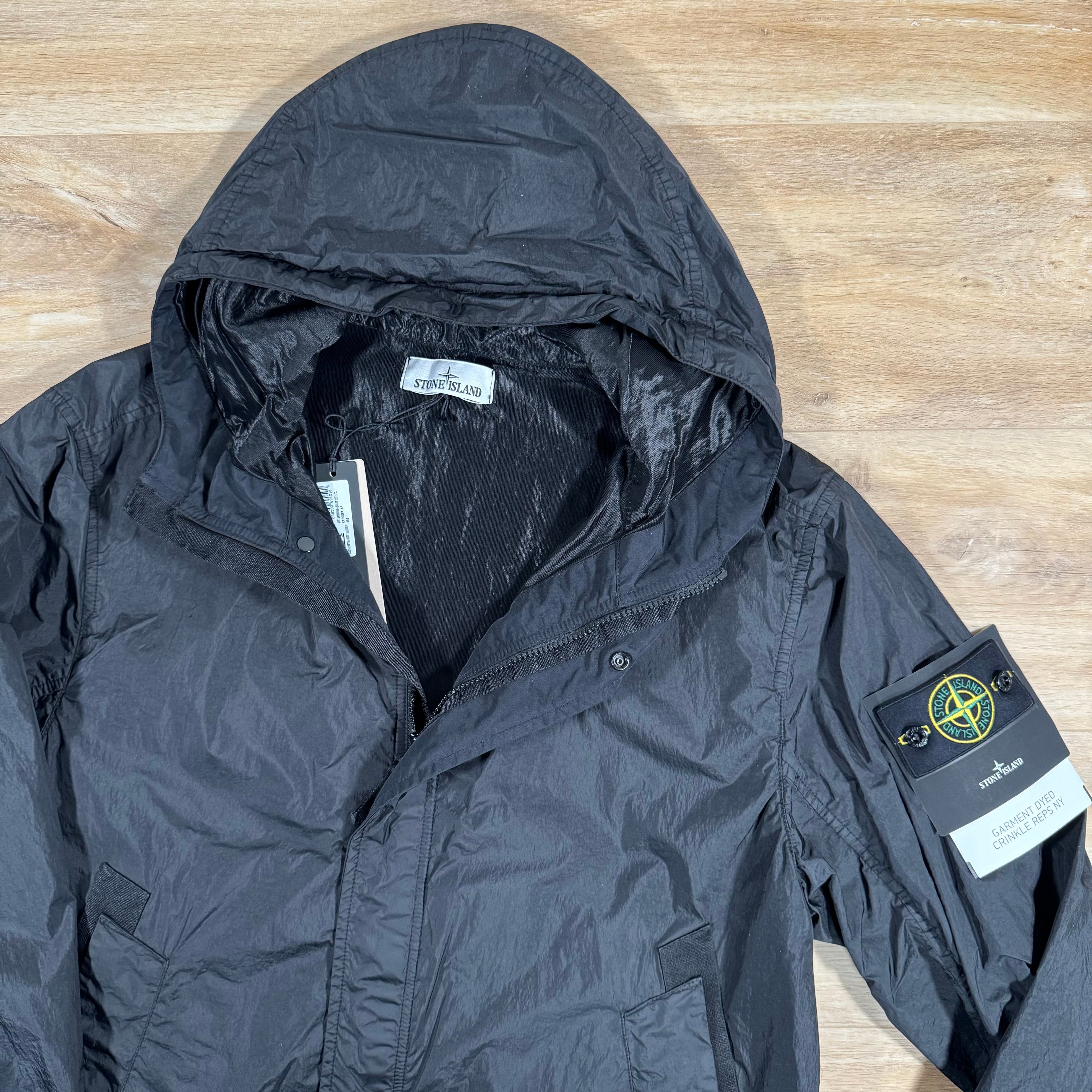 Stone Island Crinkle Reps R-NY Jacket in Black -Usfansport