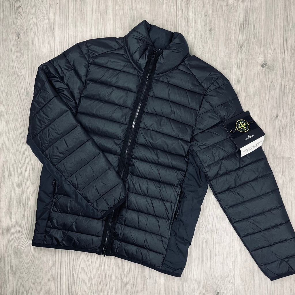 Stone Island Woven Down Jacket - Black -Usfansport