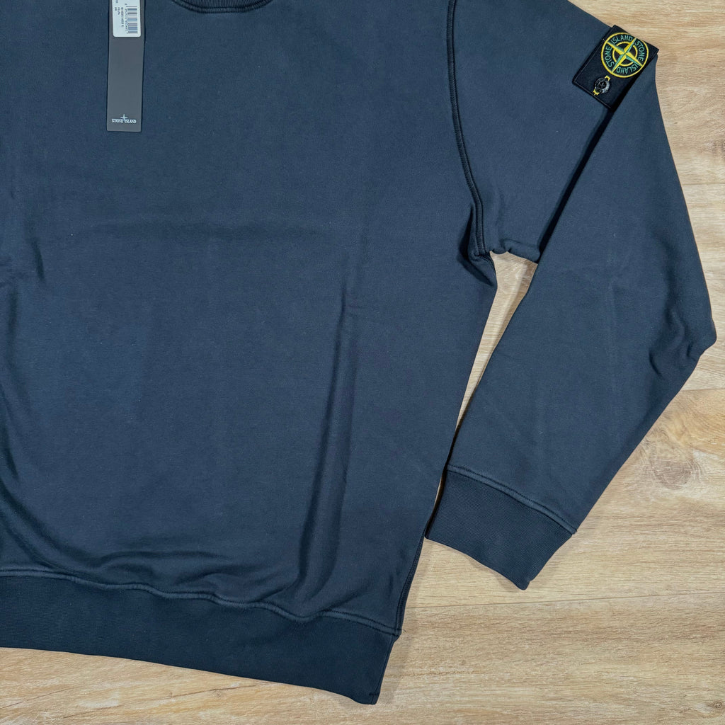Stone Island Organic Cotton Fleece Sweatshirt in Navy -Usfansport