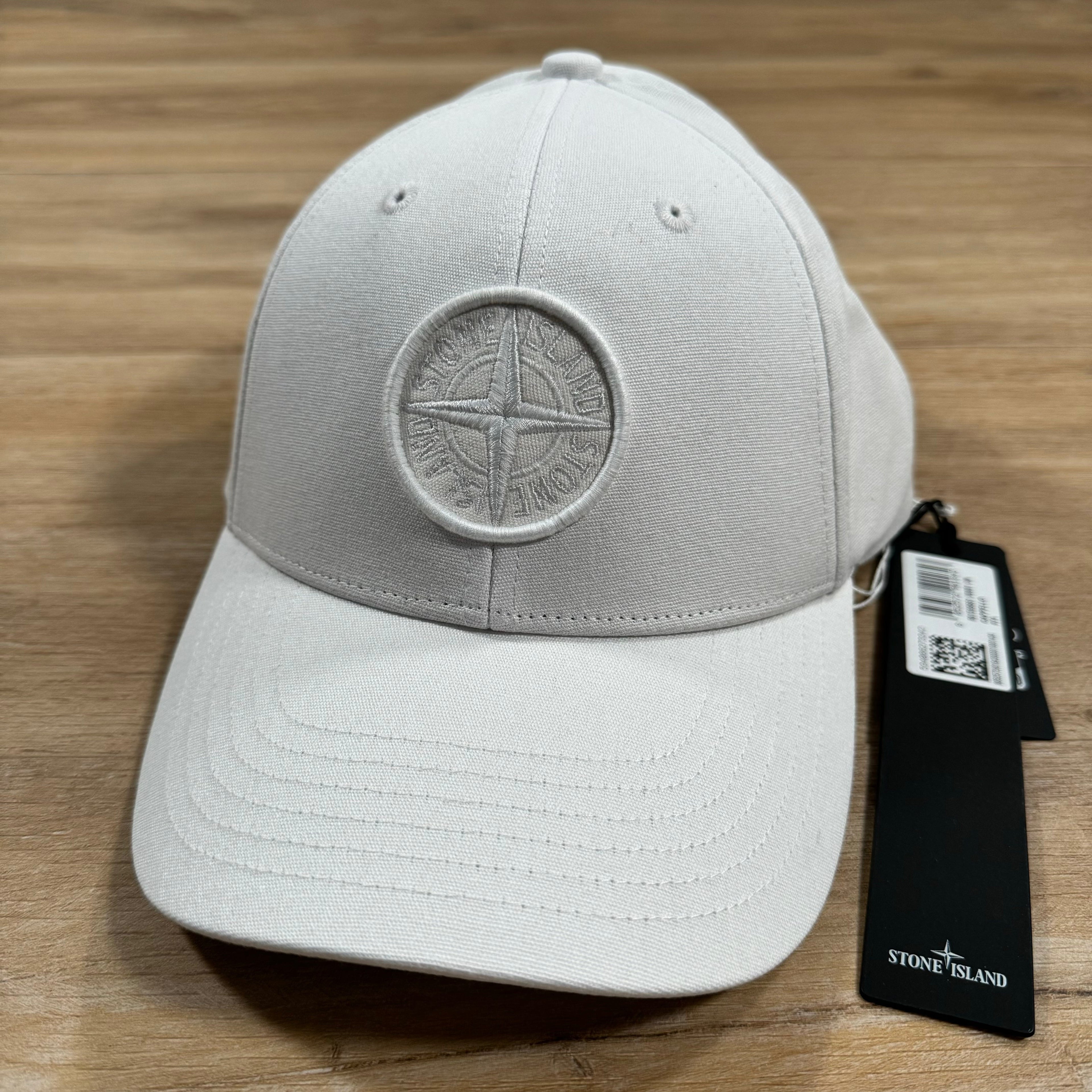 Stone Island Compass Logo Cap in White -Usfansport