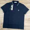 Stone Island Organic Cotton Pique Polo Shirt in Navy -Usfansport