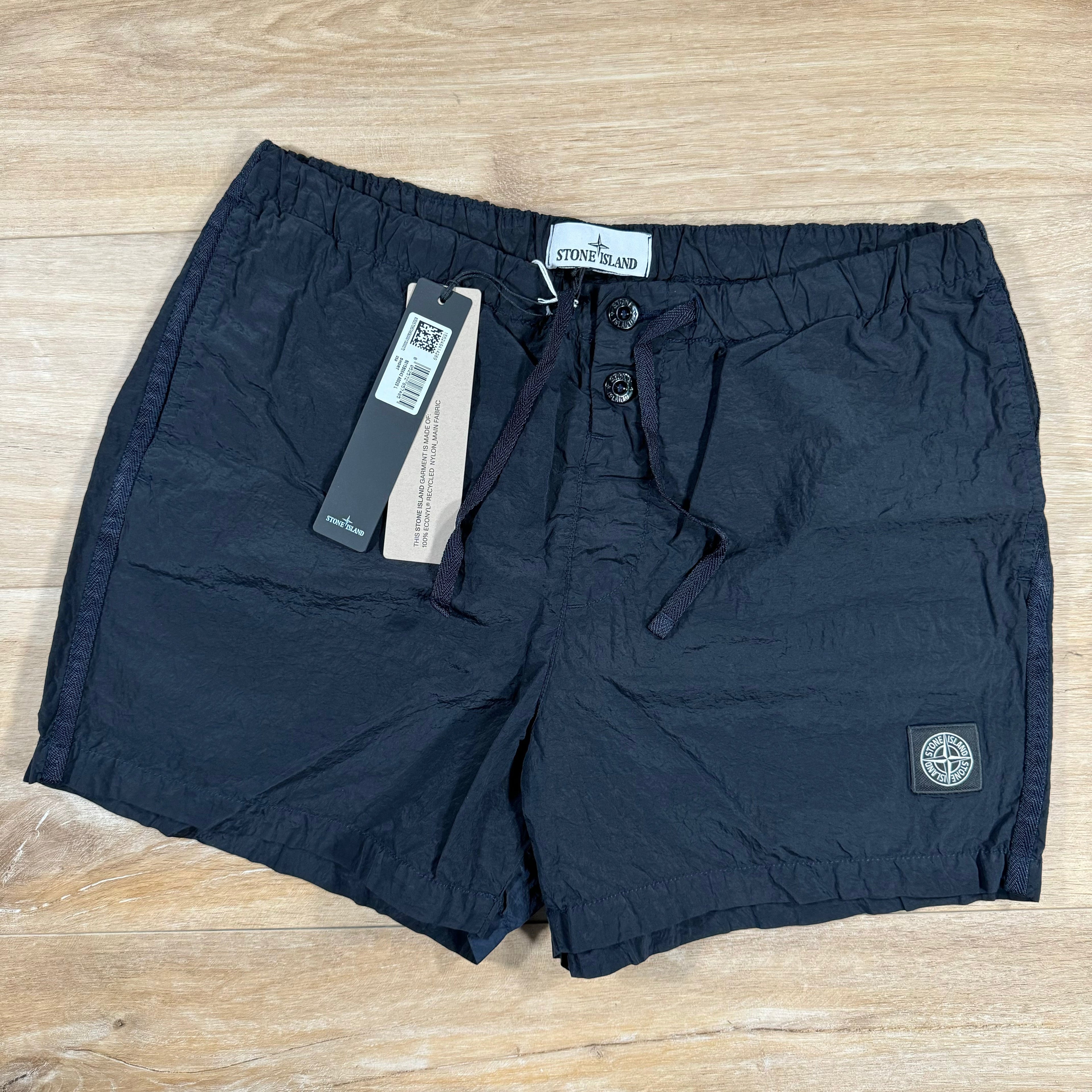 Stone Island Nylon Metal Button Swim Shorts in Navy -Usfansport