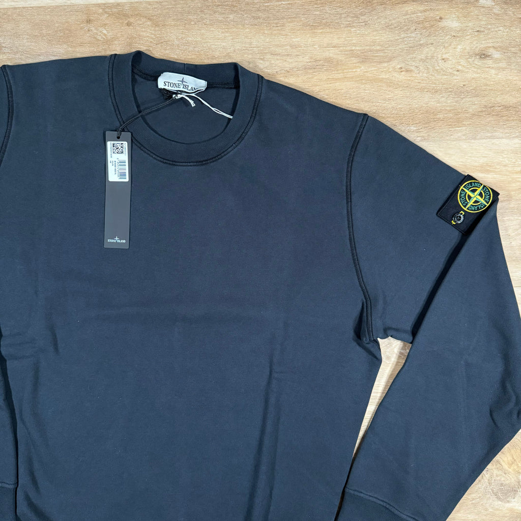Stone Island Organic Cotton Fleece Sweatshirt in Navy -Usfansport