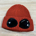 CP Company Extra Fine Merino Wool Goggle Beanie in Bombay Brown -Usfansport
