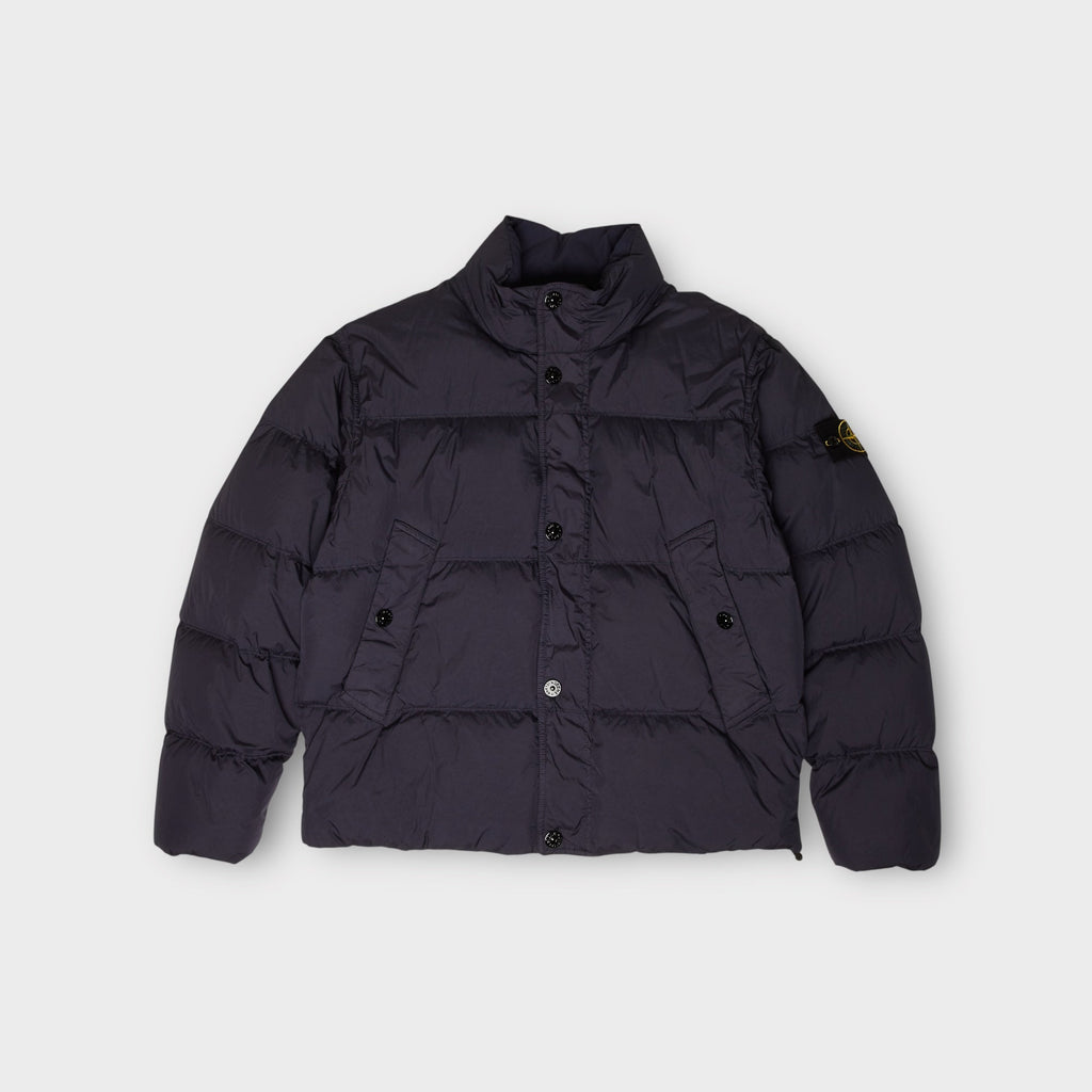 Stone Island Garment Crinkle Reps Dun Jakke I Navy
