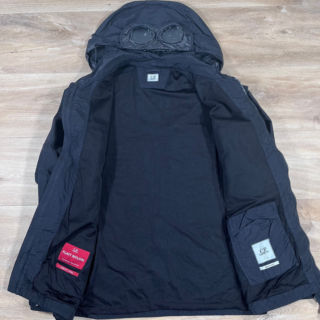 CP Company Flatt Nylon Goggle Overshirt in Black -Usfansport