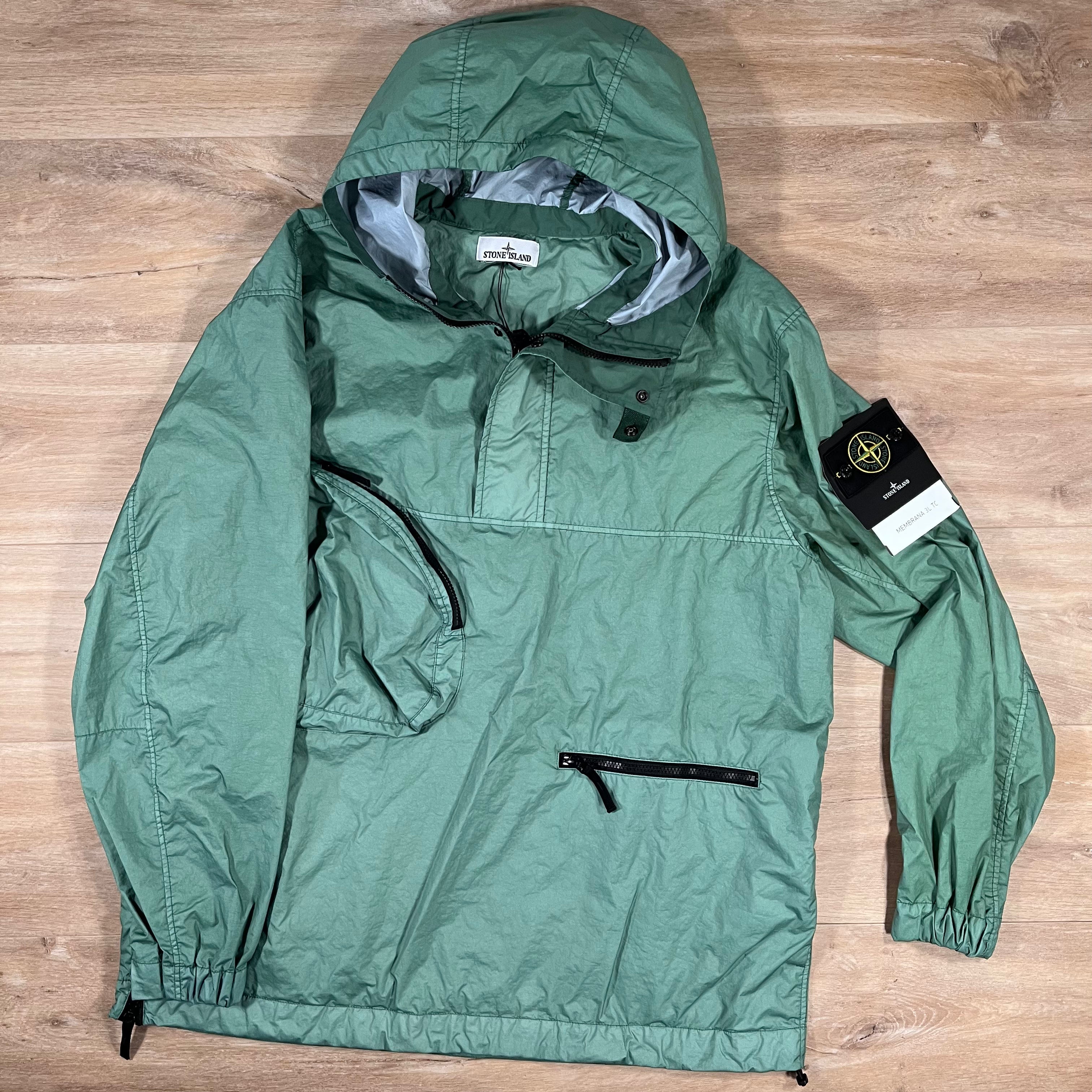 Stone Island Membrana 3L TC Anorak Jacket in Mint -Usfansport
