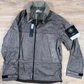 Stone Island Raw Linen Plated-OVD Jacket in Military Green -Usfansport