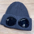 CP Company Extra Fine Merino Wool Goggle Beanie in Ebony -Usfansport