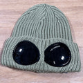 CP Company Extra Fine Merino Wool Goggle Beanie in Tea - Green -Usfansport