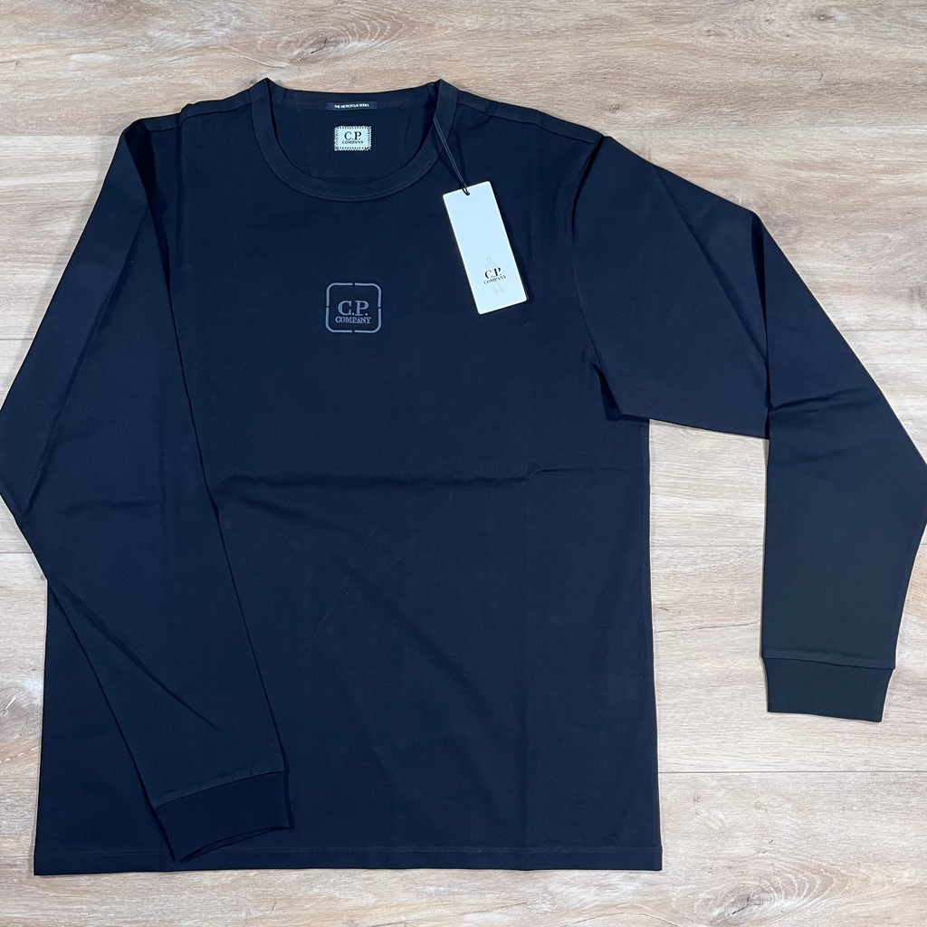 CP Company Metropolis Long Sleeved T-Shirt in Black -Usfansport