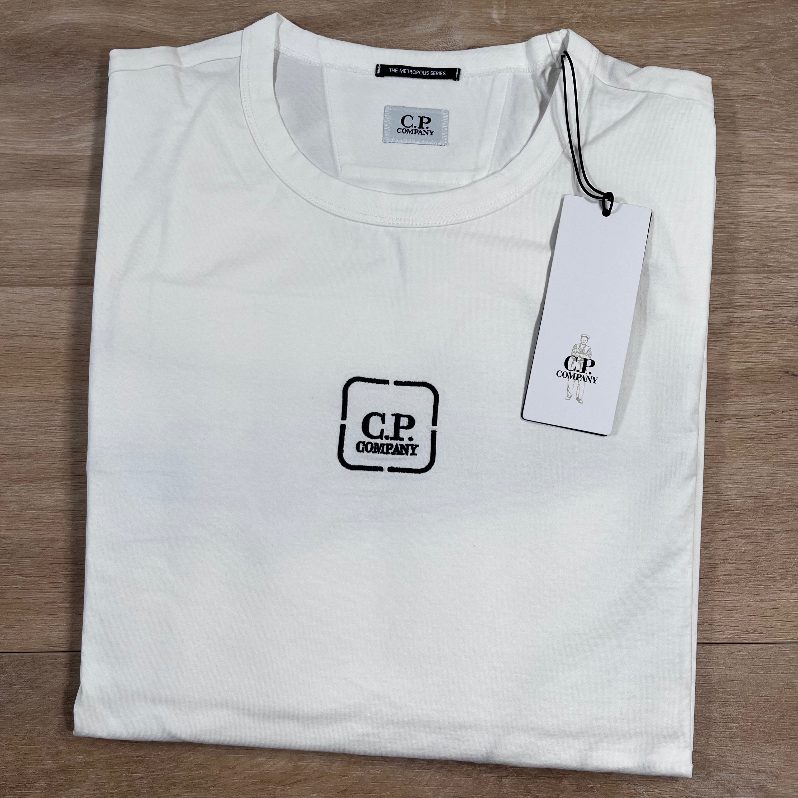 CP Company Metropolis Long Sleeved T-Shirt in White -Usfansport