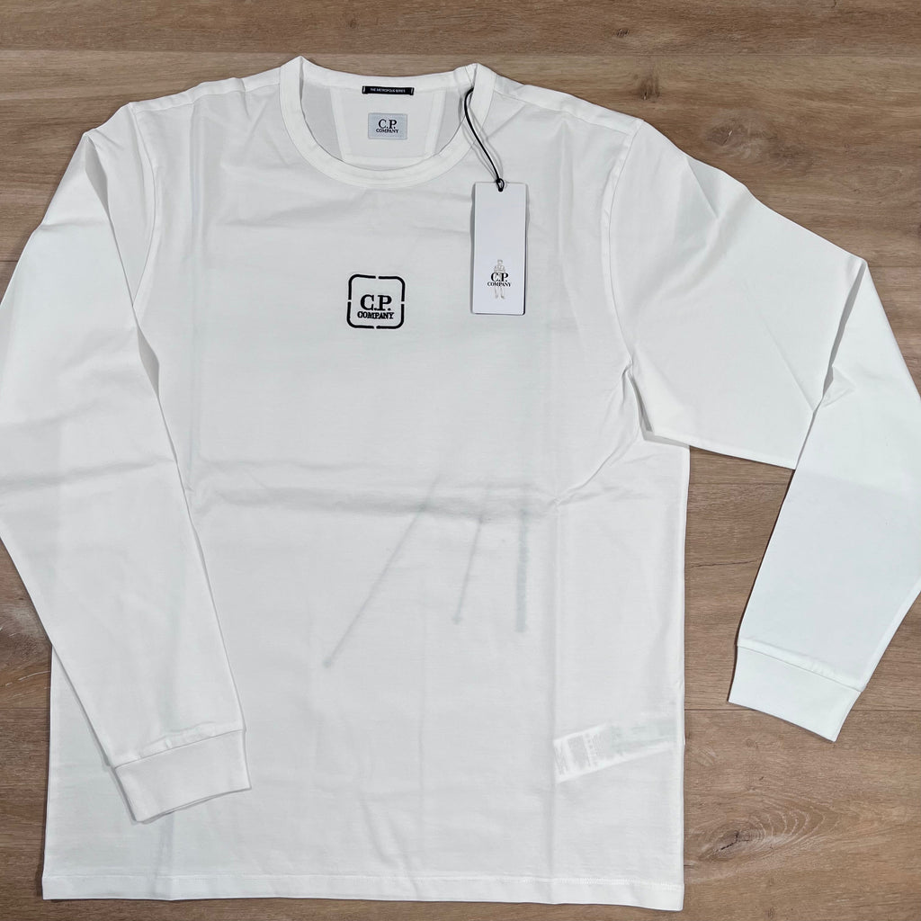 CP Company Metropolis Long Sleeved T-Shirt in White -Usfansport