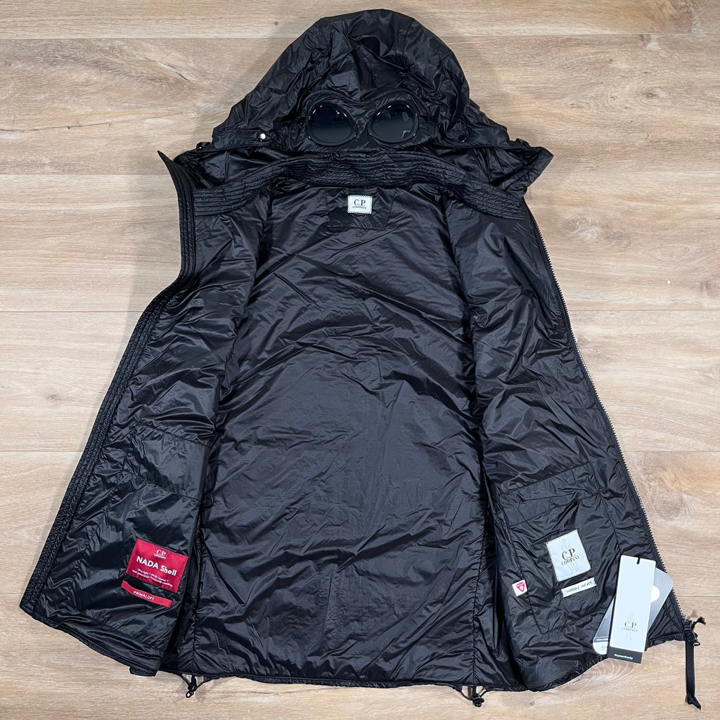 CP Company Nada Shell Goggle Padded Gilet in Black -Usfansport