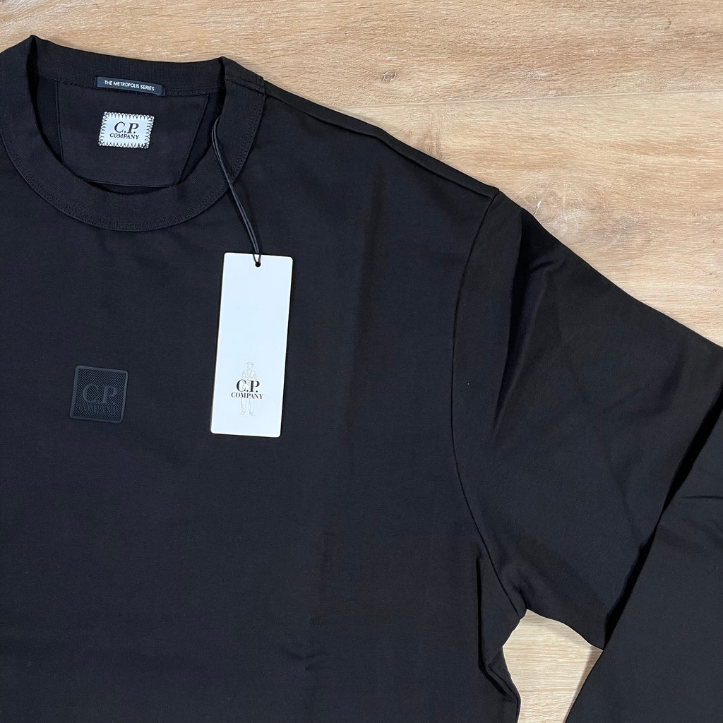 CP Company Metropolis Crewneck Fleece Sweatshirt in Black -Usfansport