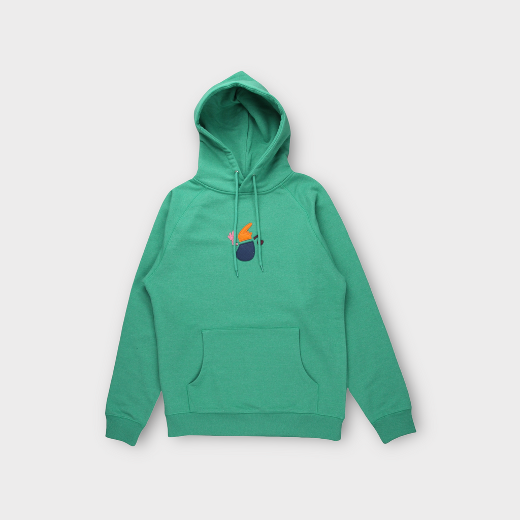 Le Fix Stencil Terry Hoodie I Grøn