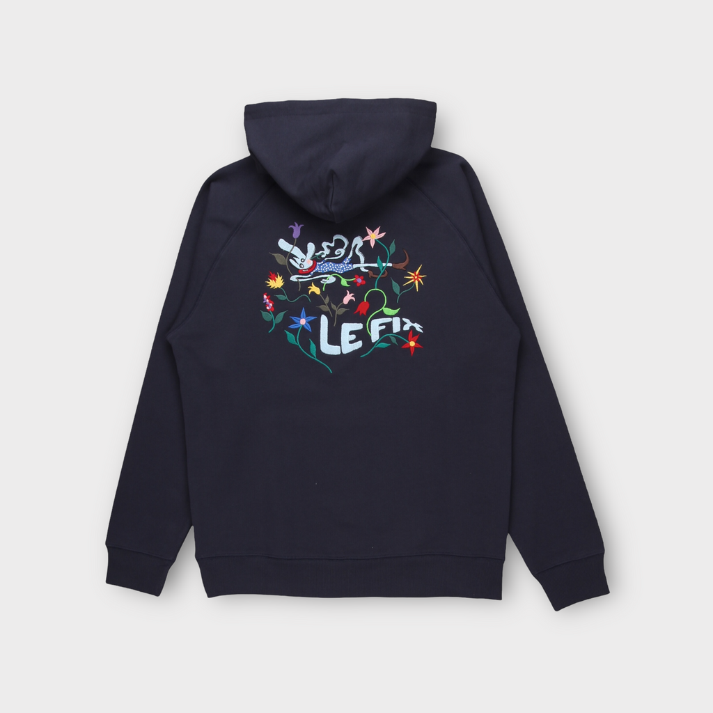 Le Fix Flower Kaj Hoodie I Navy