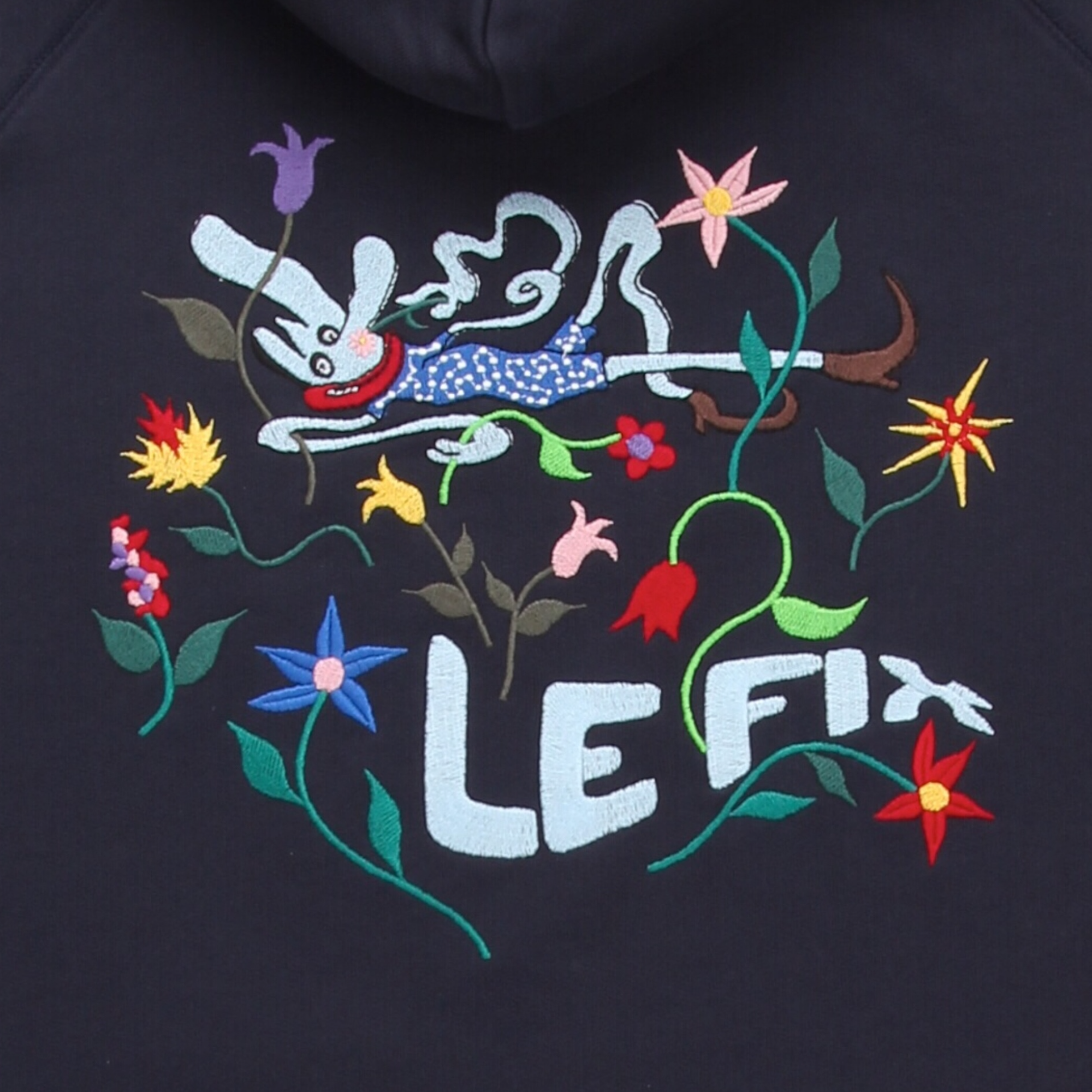 Le Fix Flower Kaj Hoodie I Navy