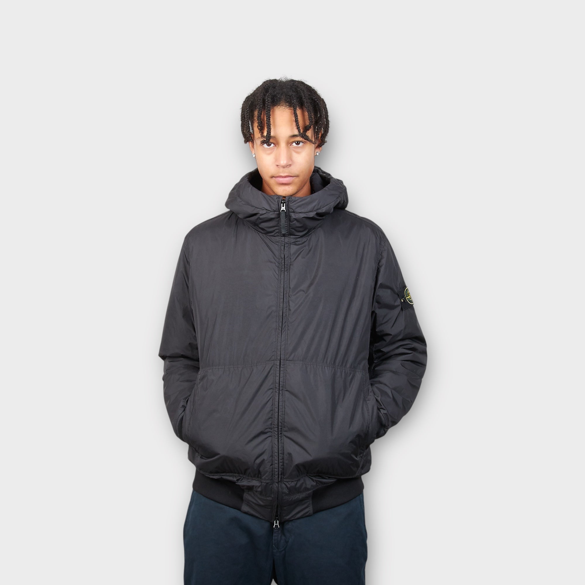Stone Island Garment Crinkle Reps Jakke I Sort