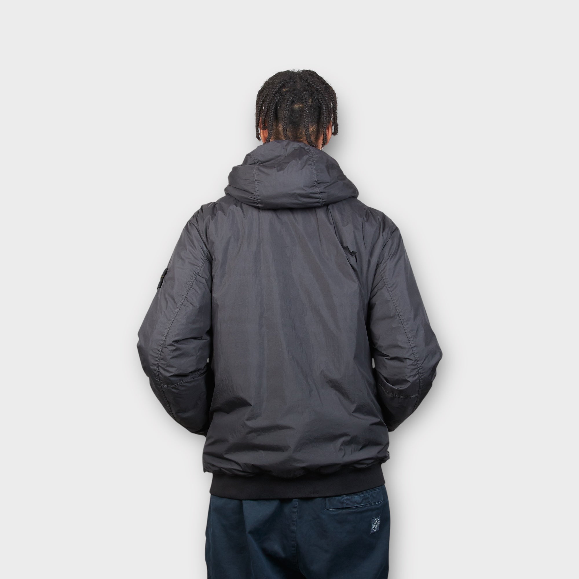Stone Island Garment Crinkle Reps Jakke I Sort