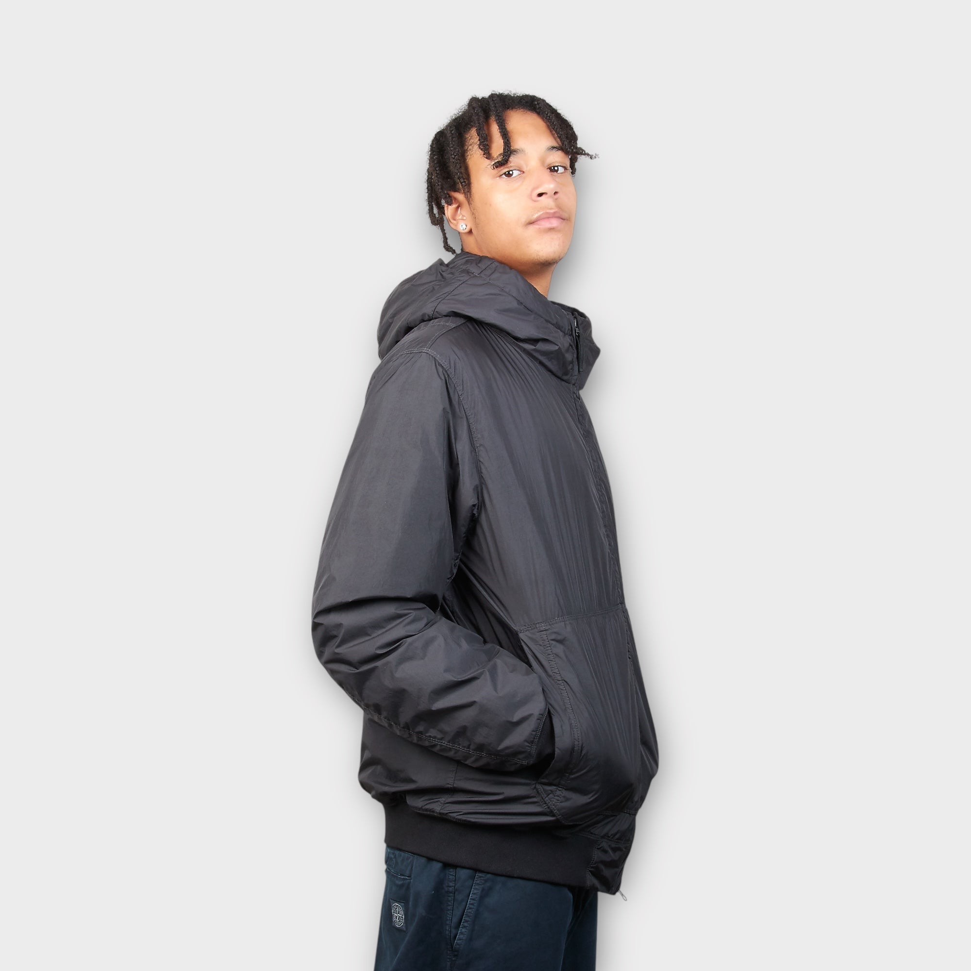 Stone Island Garment Crinkle Reps Jakke I Sort