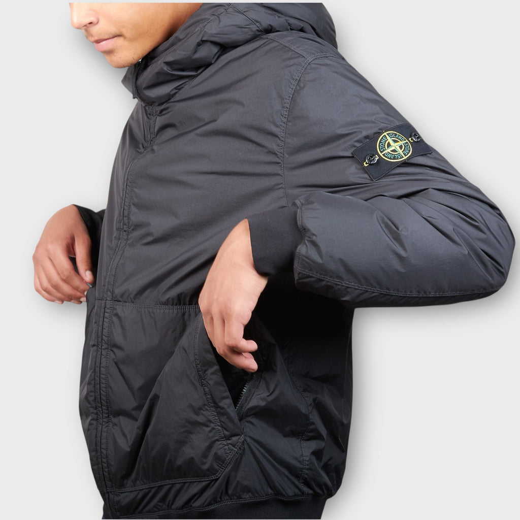 Stone Island Garment Crinkle Reps Jakke I Sort