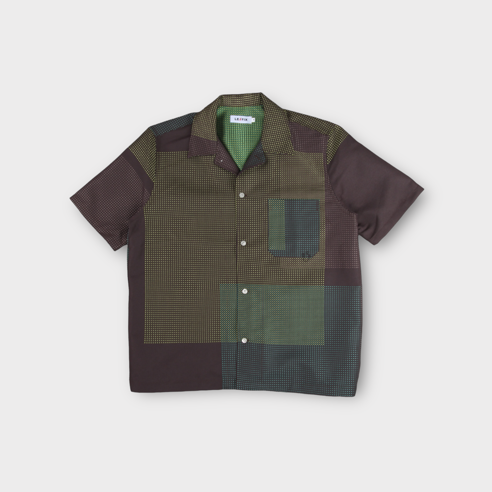 Le Fix Pattern Skjorte I Grøn / Brun