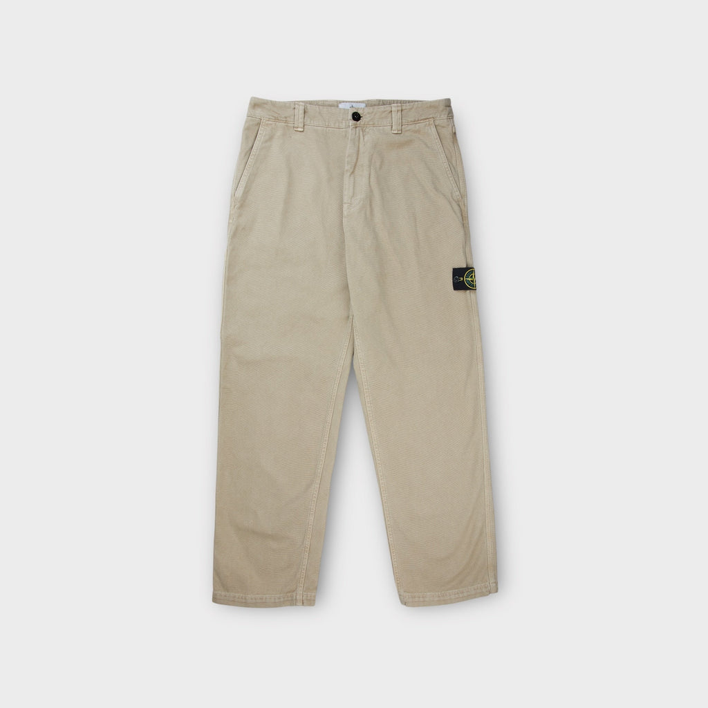 Stone Island Logo Loose Fit Bukser I Sand