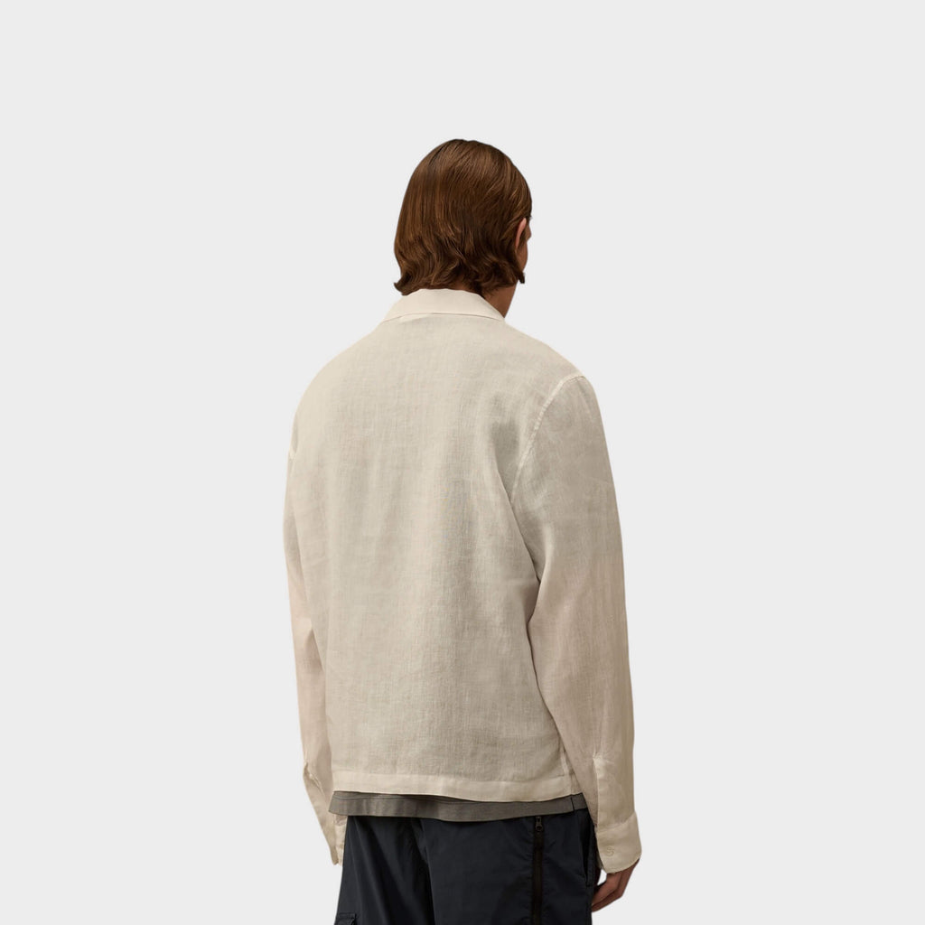 C.P. Company Long Sleeve Linen Skjorte I 103 Gauze White