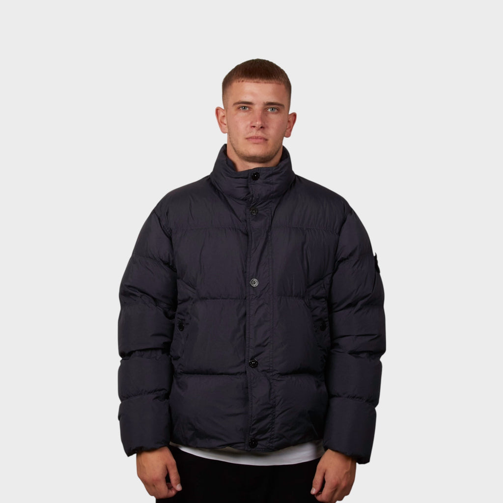 Stone Island Garment Crinkle Reps Dun Jakke I Navy