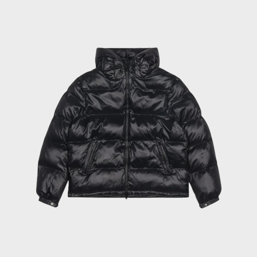 Patta Quilted Script Logo Puffer Jakke I Sort