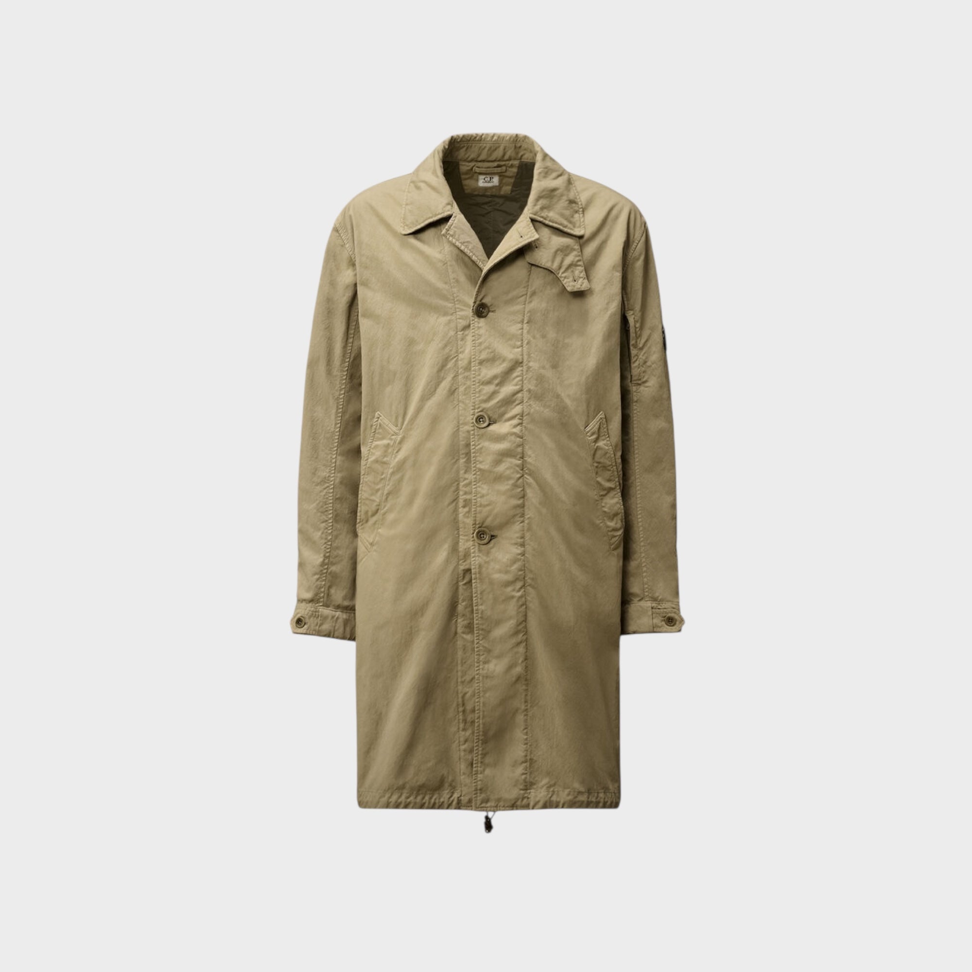 C. P. Company Twill Fishtail Padded Coat I Fallen Rock/Grey