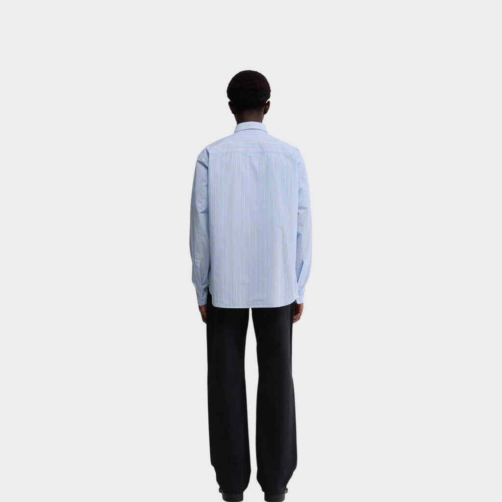 Aspesi Striped Cotton Poplin Shirt I Sky Blue