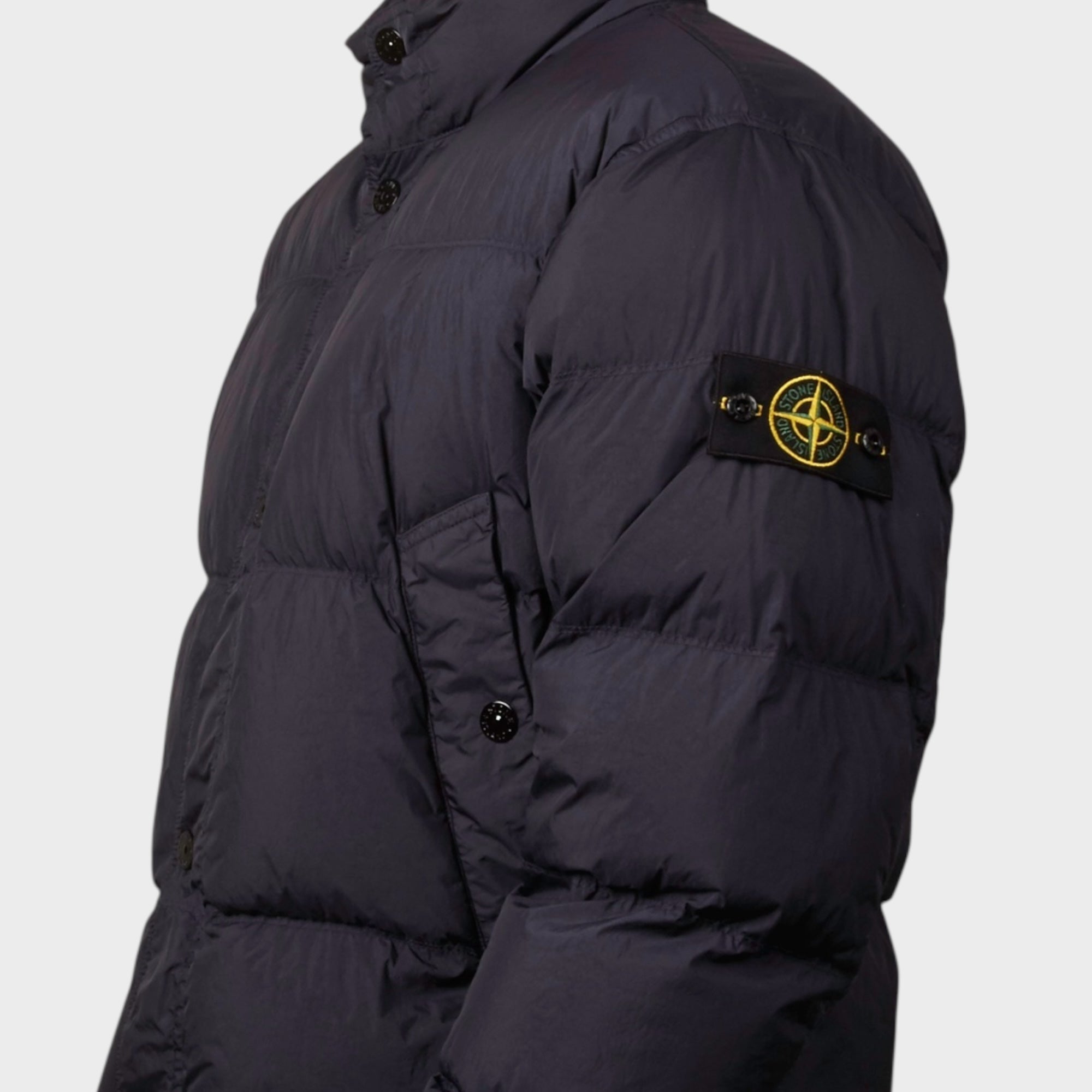 Stone Island Garment Crinkle Reps Dun Jakke I Navy