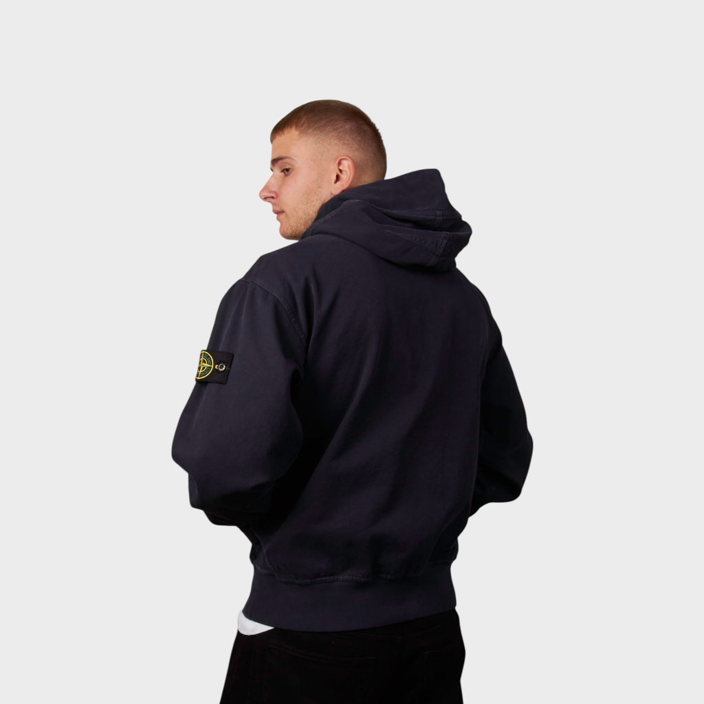 Stone Island Felpa Giubbotto Hooded Jakke I Mørkeblå