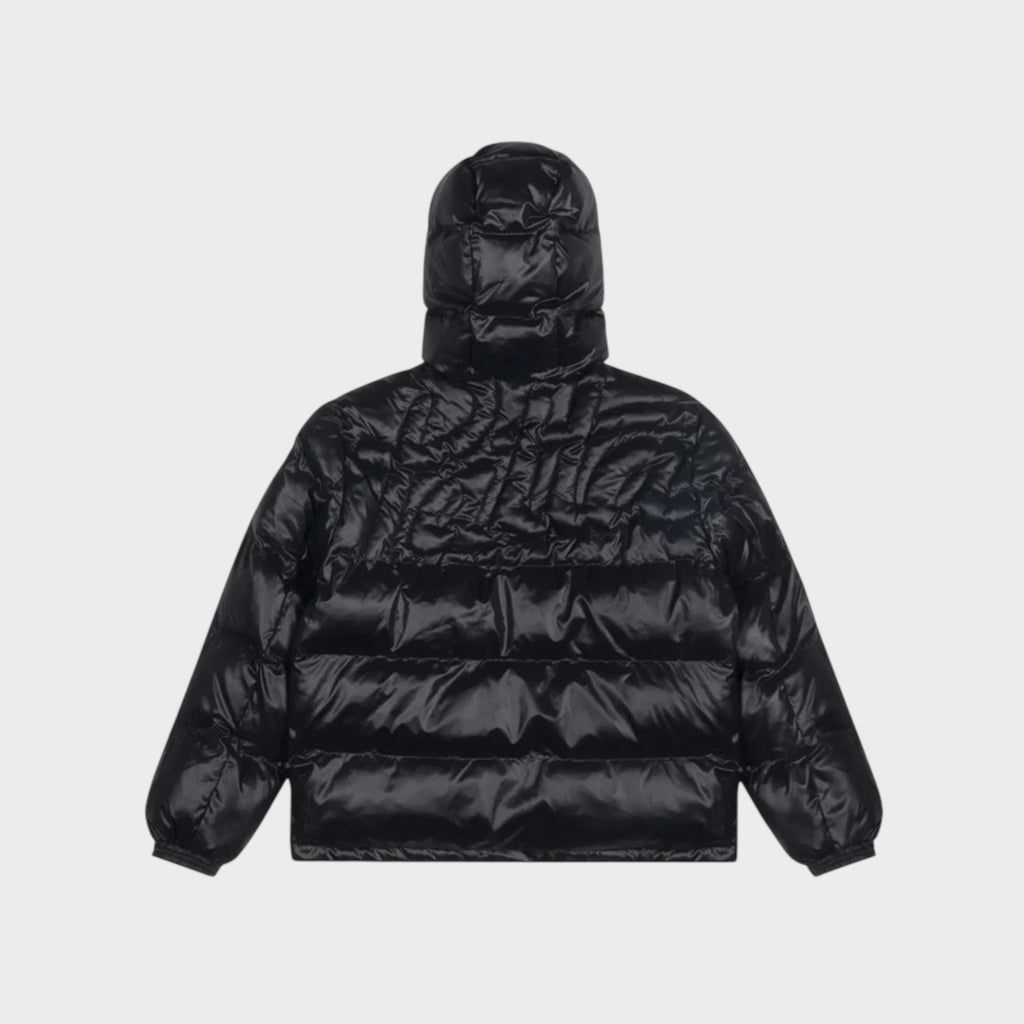 Patta Quilted Script Logo Puffer Jakke I Sort