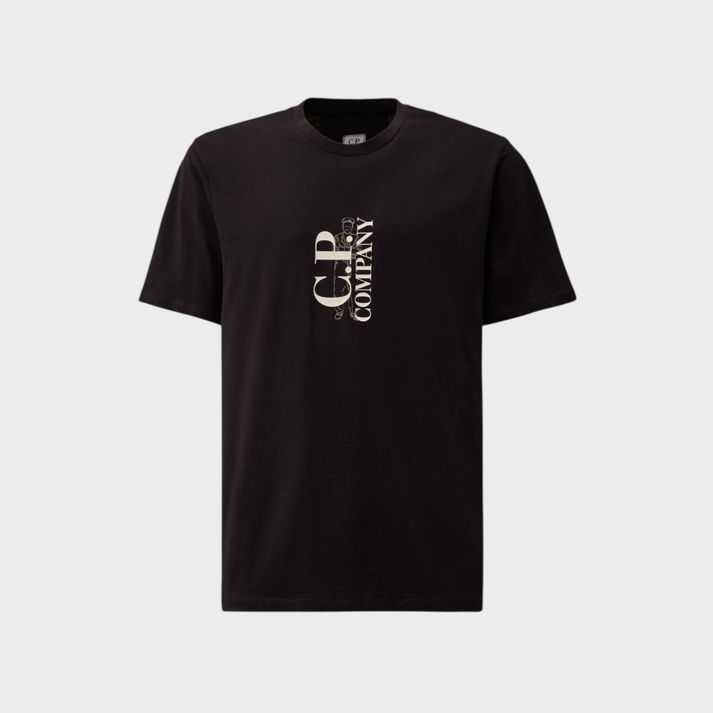 C. P. Company 30/1 Jersey Short Sleeve Logo T-Shirt I Navy