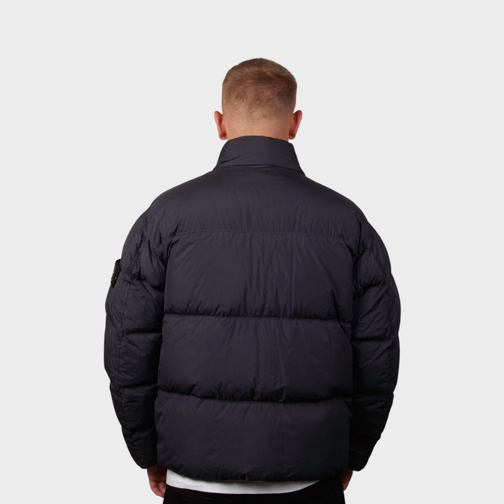 Stone Island Garment Crinkle Reps Dun Jakke I Navy