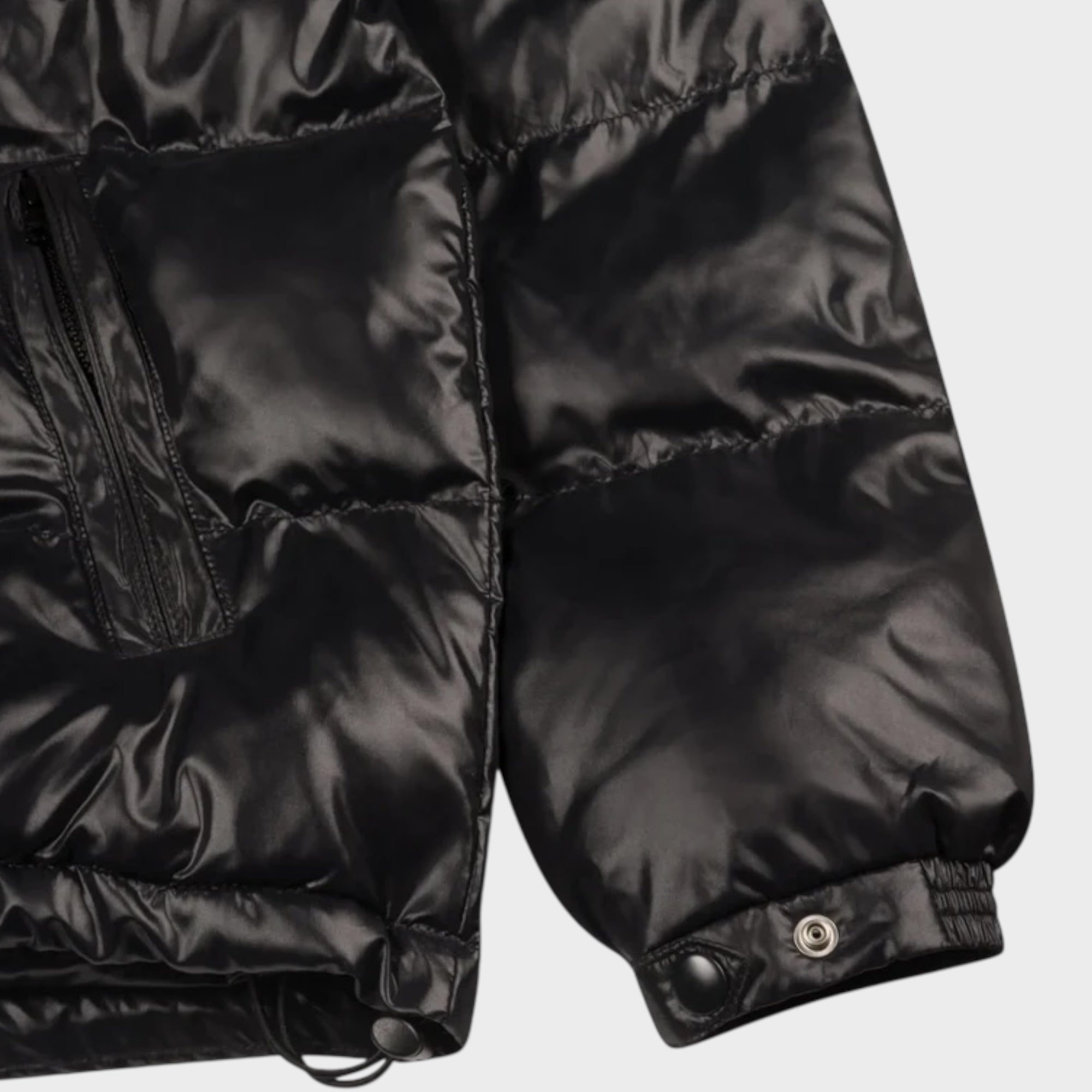Patta Quilted Script Logo Puffer Jakke I Sort