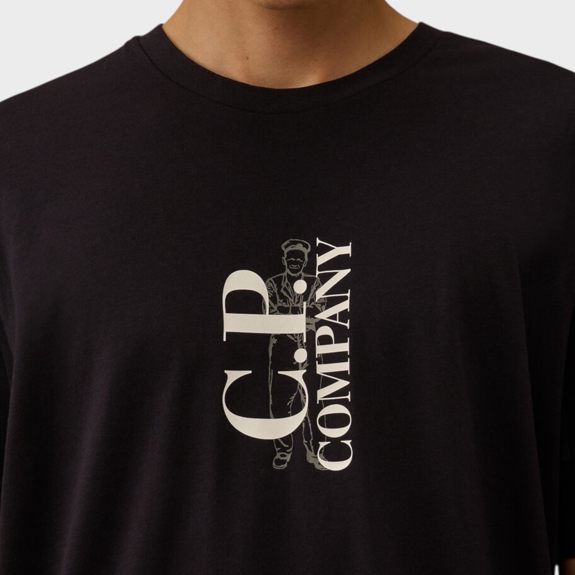 C. P. Company 30/1 Jersey Short Sleeve Logo T-Shirt I Navy